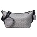 【COACH】コーチ メンズ バッグ コーティングキャンバス レザー シグネチャー スモール フィン コインケース ポーチ付き クロスボディ 斜め掛け ショルダーバッグ グレー×チャコール（日本未発売）