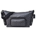 【COACH】コーチ メンズ バッグ コーティングキャンバス レザー シグネチャー ロゴ フィン クロスボディ 斜め掛け ショルダーバッグ チャコール×ブラック〔日本未発売〕