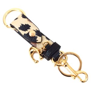 画像1: 【COACH】コーチ キーホルダー レオパード ヒョウ柄 トリガー スナップ ロゴ バッグチャーム レザー キーリング キーホルダー レオパードマルチ（日本未発売）