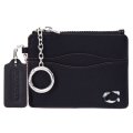 【COACH】コーチ コインケース Coachtopia コーチトピア スムースレザー ロゴ キーリング付き ウェイビー カードケース IDケース 小銭入れ ブラック（日本未発売）