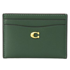 画像1: 【COACH】コーチ カードケース レザー エッセンシャル C ロゴ カードケース スリム パスケース 定期入れ 名刺入れ ハンターグリーン（日本未発売）
