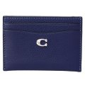 【COACH】コーチ カードケース ぺブルレザー C ロゴ カードケース スリム パスケース 定期入れ 名刺入れ ダークネイビー（日本未発売）