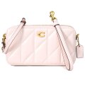 【COACH】コーチ バッグ レザー キルティング キラ ピロー ダブルジップ ロゴ 2way クラッチ リストレット クロスボディー ショルダーバッグ ブラッシュ （日本未発売）