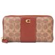 【COACH】コーチ 長財布 コーティングキャンバス レザー シグネチャー ロゴ アコーディオン ジップ ウォレット 長財布 ブラス×タンラスト（日本未発売）