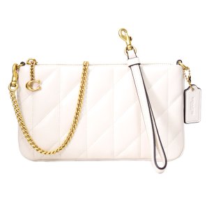 画像1: 【COACH】コーチ バッグ キルティング レザー チェーン ピロー リストレット 3way クラッチ ポーチ ショルダー ハンドバッグ チャーク（日本未発売）