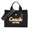 【COACH】コーチ バッグ キャンバス カーゴ トート 刺繡 ロゴ 2WAY クロスボディ ショルダー ハンドバッグ キャンバストート ブラック（日本未発売）