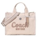 【COACH】コーチ バッグ キャンバス カーゴ トート 刺繡 ロゴ 2WAY クロスボディ ショルダー ハンドバッグ キャンバストート ダークナチュラル（日本未発売）