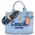 【COACH】コーチ バッグ デニム カーゴ トート 刺繡 20 ミニ ロゴ 2WAY クロスボディ ショルダー ハンドバッグ キャンバストート インディゴ（日本未発売）