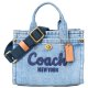 【COACH】コーチ バッグ デニム カーゴ トート 刺繡 20 ミニ ロゴ 2WAY クロスボディ ショルダー ハンドバッグ キャンバストート インディゴ（日本未発売）