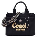 【COACH】コーチ バッグ キャンバス トート カーゴ 刺繡 20 ミニ ロゴ 2WAY クロスボディ ショルダー ハンドバッグ キャンバストート ブラック（日本未発売）