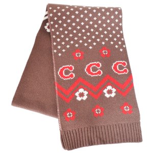 画像1: 【COACH】コーチ マフラー ニット ロゴ フェア アイル プリント マフラー セーブルマルチ（日本未発売）