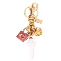 【COACH】コーチ キーホルダー メタル エナメル レジン ハート 鍵 キー 南京錠 チャーム バッグチャーム キーリング キーホルダー ピンクマルチ（日本未発売）