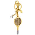 【COACH】コーチ キーホルダー テニス ラケット ボール メタル スモール ロゴ チャーム バッグチャーム キーリング キーホルダー ブラスマルチ（日本未発売）
