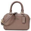 【COACH】コーチ バッグ スムースレザー ミニ ロゴ サッチェル 2WAY クロスボディ 斜め掛け ショルダー ボストン ハンドバッグ ダークストーン〔日本未発売〕