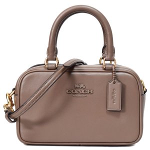 画像1: 【COACH】コーチ バッグ スムースレザー ミニ ロゴ サッチェル 2WAY クロスボディ 斜め掛け ショルダー ボストン ハンドバッグ ダークストーン〔日本未発売〕