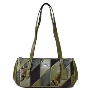 画像1: 【COACH】コーチ バッグ パッチワーク スエード パイソン レザー スネーク アッシャー 横長 ショルダーバッグ オリーブマルチ（日本未発売）
