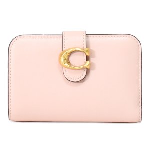 画像1: 【COACH】コーチ 財布 レザー タビー ロゴ コンパクト ウォレット 二つ折り財布 ブラス×クリーム（日本未発売）