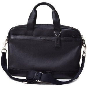 画像1: 【COACH】コーチ メンズ バッグ レザー ジップ コミューター ビジネス ブリーフケース ブラック【訳あり】〔日本未発売〕