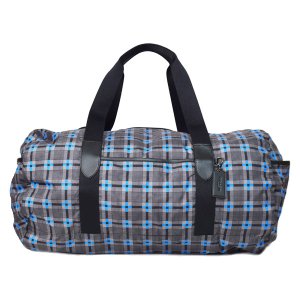 画像1: 【COACH】コーチ バッグ エコバッグ 折り畳み レザー チェック柄 パッカブル ジムバッグ ショルダー ボストンバッグ グレーマルチ〔日本未発売〕