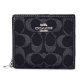 【COACH】コーチ 財布 デニム レザー シグネチャー ロゴ コンパクト スナップ ウォレット 二つ折り 財布 ブラック（日本未発売）