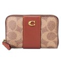 【COACH】コーチ カードケース コーティングキャンバス レザー シグネチャー エッセンシャル スモール ジップ アラウンド スクエア スリム コインケース タンキャラメル（日本未発売）