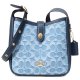 【COACH】コーチ バッグ デニム レザー シグネチャー ハドリー ターンロック ロゴ 斜めがけ クロスボディー ショルダーバッグ インディゴ（日本未発売）