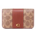 【COACH】コーチ カードケース コーティングキャンバス レザー シグネチャー エッセンシャル スリム カードケース 二つ折り コインケース パスケース 定期入れ 名刺入れ タンキャラメル（日本未発売）