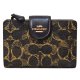【COACH】コーチ 財布 コーティングキャンバス レザー シグネチャー ラブド ミディアム コーナー ジップ ウォレット 二つ折り財布 ブラウン（日本未発売）