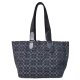 【COACH】コーチ バッグ メンズ デニム レザー シグネチャー スモール ツアー ダブル ハンドル 2way トートバッグ ハンドバッグ ブラック〔日本未発売〕