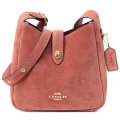【COACH】コーチ バッグ スエード レザー ハドリー ミニ ターンロック ロゴ 斜めがけ クロスボディー ショルダーバッグ クレイ（日本未発売）