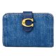 【COACH】コーチ 財布 デニム レザー タビー ロゴ コンパクト ウォレット 二つ折り財布 ディープブルー（日本未発売）