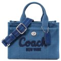 【COACH】コーチ バッグ カーゴ キャンバス デニム トート 刺繡 20 ミニ ロゴ 2WAY クロスボディ ショルダー ハンドバッグ キャンバストート インディゴ（日本未発売）
