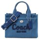 【COACH】コーチ バッグ カーゴ キャンバス デニム トート 刺繡 20 ミニ ロゴ 2WAY クロスボディ ショルダー ハンドバッグ キャンバストート インディゴ（日本未発売）