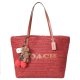 【COACH】コーチ バッグ かごバッグ ストロー レザー ラージ シティ トート サイコロ テディベア さくらんぼ チャーム付き ロゴ トートバッグ ラシット〔日本未発売〕