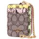 【COACH】コーチ カードケース パイソン ジャガード レザー シグネチャー アニマル スネーク チェーン ロゴ ジップ カードケース カードポーチ 定期入れ 名刺入れ コインケース オークマルチ（日本未発売）