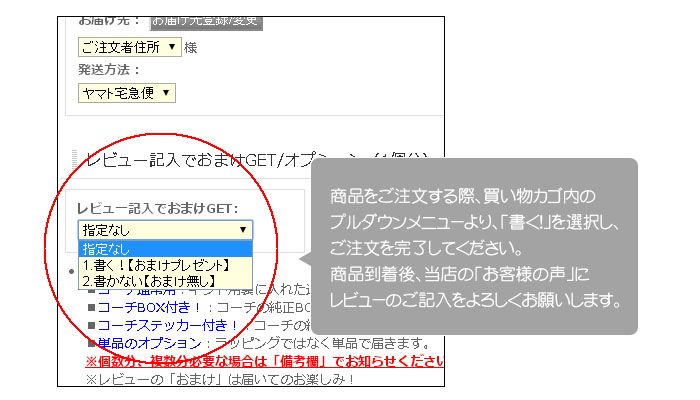 レビュー書くとおまけ！