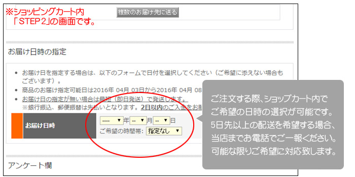 日時指定の方法