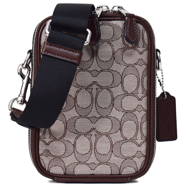 【COACH】コーチ バッグ ジャガード レザー シグネチャー スタントン 2WAY クロスボディ 斜め掛け ショルダー バッグ オーク×メイプル〔日本未発売〕