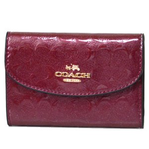 画像: 【COACH】コーチ パテント エンボスド レザー 6連 キーケース オックスブラッド（日本未発売）