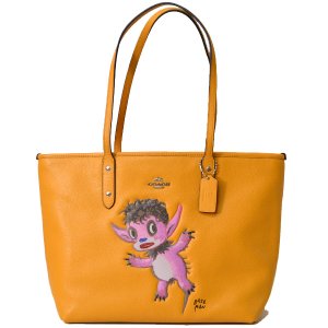 画像: 【COACH】コーチ クリーチャーズ ゲイリー ベースマン コラボ  レザー シティトート ショルダー バッグ マスタード（日本未発売）