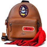 画像: 【COACH】コーチ パトリシア スカーフ ディズニー ミッキー レザー リュック バックパック サドル〔日本未発売〕