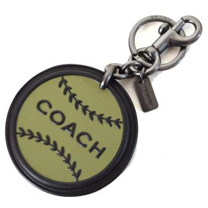 画像: 【COACH】コーチ レザー  野球ボール キーリング キーホルダー ミルクグリーン（日本未発売）