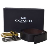 画像: 【COACH】コーチ レザー リバーシブル  メンズ ベルト ブラック×ダークブラウン〔日本未発売〕