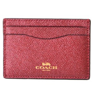 画像: 【COACH】コーチ コーティング レザー  カードケース 名刺入れ メタリックチェリー（日本未発売）