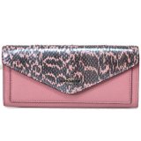 画像: 【COACH】コーチ エンボスドレザー カラーブロック パイソン 二つ折り スリム エンベローブ 長財布 ダスティローズ（日本未発売）