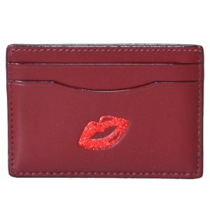 画像: 【COACH】コーチ レザー ラメグリッター リップ 唇 口紅 プリント スリム カードケース 定期入れ 名刺入れ マルチ（日本未発売）