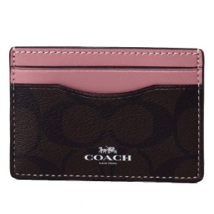 画像: 【COACH】コーチ ペイトン シグネチャー カードケース 名刺入れ ブラウン×ダスティーローズ（日本未発売）