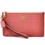 画像: 【COACH】コーチ バニッシュレザー クロコエンボスレザー クロスビー リストレット ダブルジップ クラッチ ポーチ バッグ メロン（日本未発売）