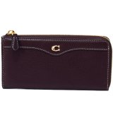 画像: 【COACH】コーチ べブルドレザー アイビー ロゴ アコーディオン ジップ 長財布  オックスブラッド（日本未発売）