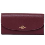 画像: 【COACH】コーチ クロスグレイン レザー スリム エンベロープ 二つ折り 長財布 ワイン（日本未発売）